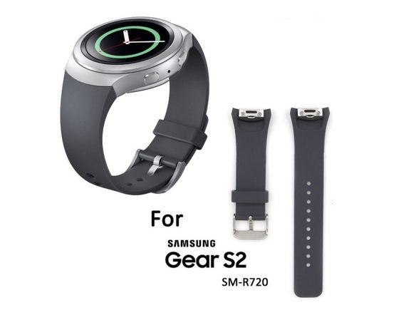 Силіконовий ремінець Primo для годинника Samsung Gear S2 Sports SM-R720 / SM-R730 Grey | Зображення 1