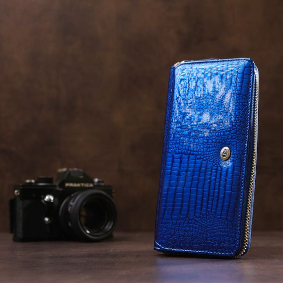 Кошелек женский ST Leather 18435 (S7001A) лакированный Синий | Зображення 5