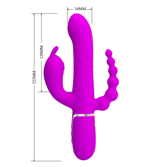 Вібромасажер з анальним і кліторальним стимулятором Pretty Love — Cammy Purple Twinkled Tenderness sexstyle | Зображення 17