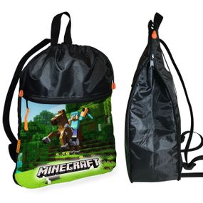 Рюкзак-мішок для взуття, спортивної форми Майнкрафт «Minecraft» дитяча сумка для змінки з розширювачем (01263)