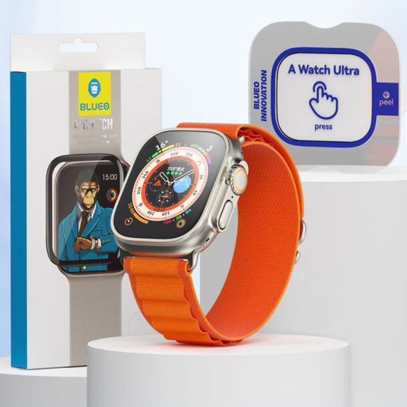 Захисне 2.5D скло Blueo Corning Gorilla Glass для Apple Watch Ultra 1/2/3 49mm Чорний | Зображення 6