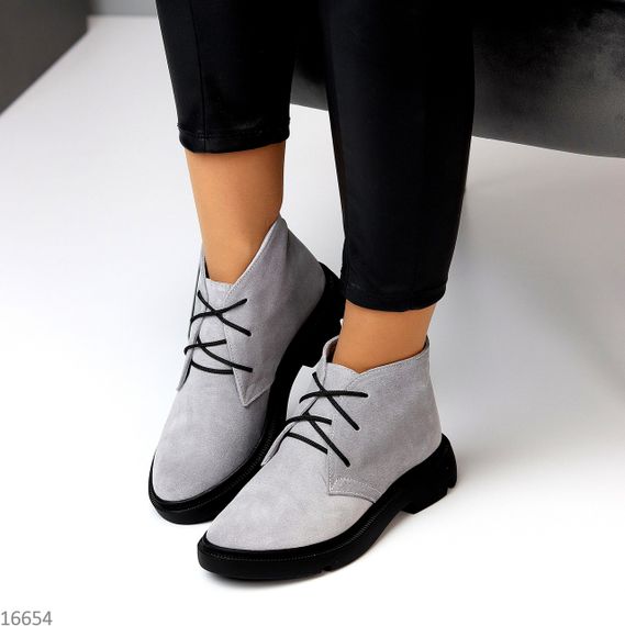 Іміджеві сірі черевики дезерти натуральна замша | Зображення 3