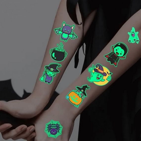 Набір дитячих тимчасових тату "Halloween glow" kids-tatto-halloween-glow-set-1 | Зображення 1