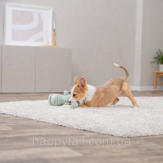 М'яка іграшка для собак Trixie Крокодил з пискавкою світло-зелена плюш 32 см | Зображення 3