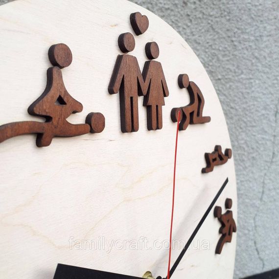 Настінний дерев'яний годинник з безшумним механізмом | Зображення 1