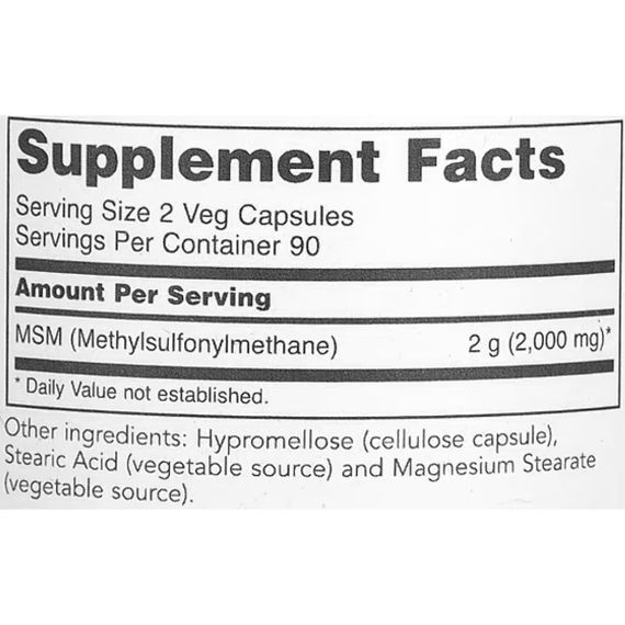 Препарат для суставов и связок Protocol for Life Balance MSM 1000 mg 180 Veg Caps | Зображення 1