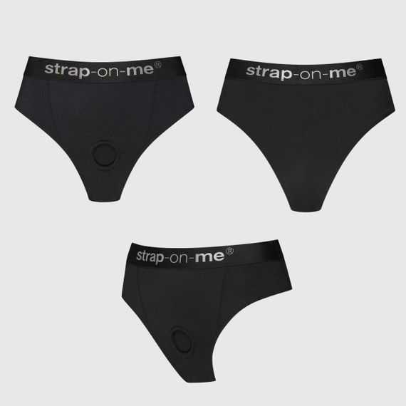 Трусики з фіксацією дилдо Strap-On-Me Harness Lingerie Idole - L - Black Sex Aura | Зображення 1