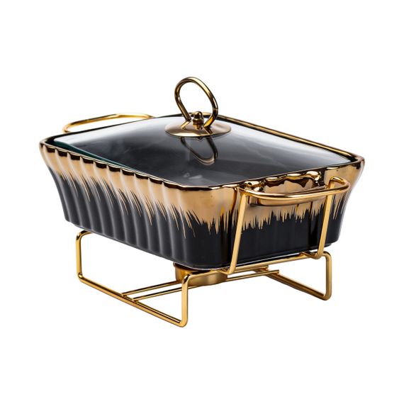 Настільний марміт 1 літр прямокутний порцелянаовий марміт з підігрівом HP1046 | Зображення 1