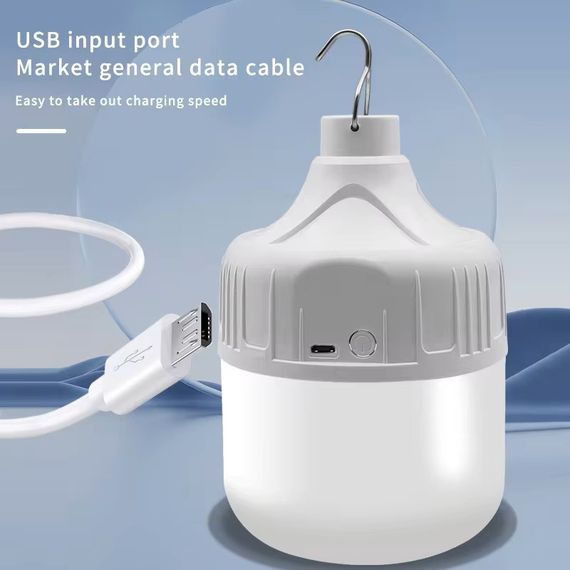 Акумуляторна лампа  з USB-зарядкою Combi, Біла / Кемпінгова лампа-ліхтар на акумуляторі