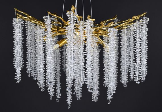 Люстра підвісна на 8 лампочок 27746 Золото 40-150х60х60 см. | Зображення 3