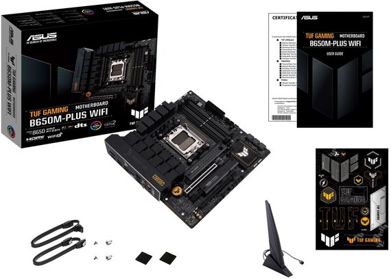 Материнcька плата ASUS TUF GAMING B650M-PLUS WIFI sAM5 B650 4xDDR5 M.2 HDMI DP WiFi BT mATX 90MB1BF0-M0EAY0 | Зображення 1