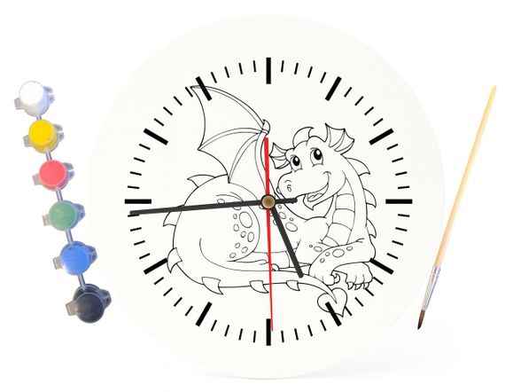 Детский набор для творчества часы раскраска Дракон 30 см (Г0187) | Зображення 3