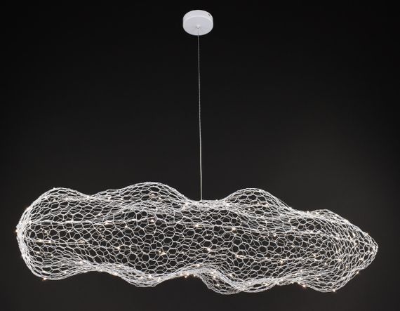 Люстра світлодіодна підвісна LED світильник для квартири на стелю лед 27664 Білий 25-200х45х100 см. | Зображення 6