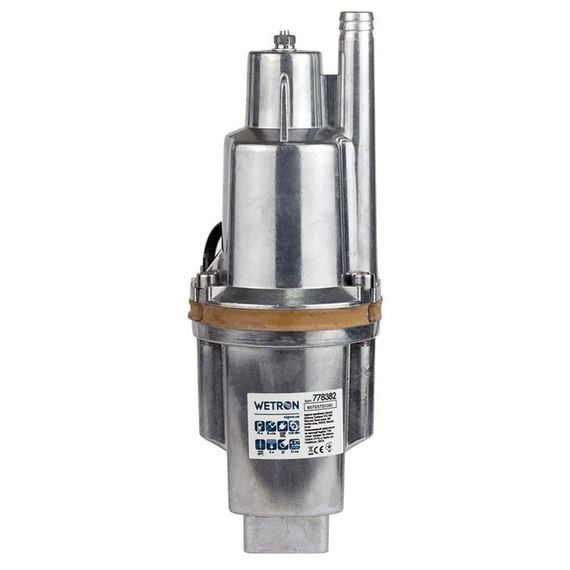 Насос вибрационный 0.25кВт, H 75м, Q 18л/мин, Ø100мм, 10м кабеля, верхний забор | Зображення 1