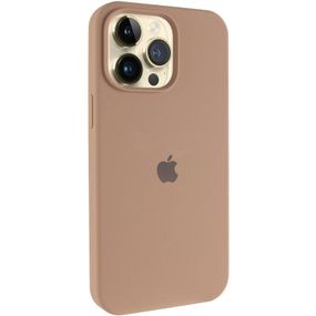 Чохол Silicone Case (AA) Logo with MagSafe для Apple iPhone 14 Pro Max (6.7") Бежевий / Desert Gold
