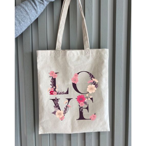 Екошопер Bookopt ВК4072 LOVE (квіти), бежевий | Зображення 5