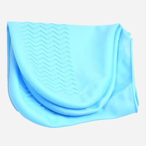 Багаторазові бахіли-чохли L (41-45 розмір) для взуття силіконові від води та бруду. Колір: блакитний NO-22 | Зображення 2