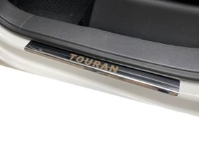 Накладки на пороги Carmos (4 шт, нерж) для Volkswagen Touran 2010-2015 гг