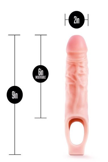 Насадка на член реалістична, що подовжує, Blush Performance бежева, 16.5 х 3.8 см sexstyle | Зображення 1