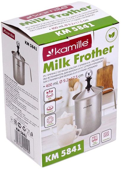 Вспінювач для молока Kamille Frother 400мл, ручний | Зображення 3