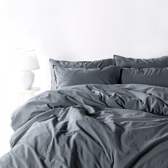 Комплект постельного белья SoundSleep Stonewash dark gray евро серый