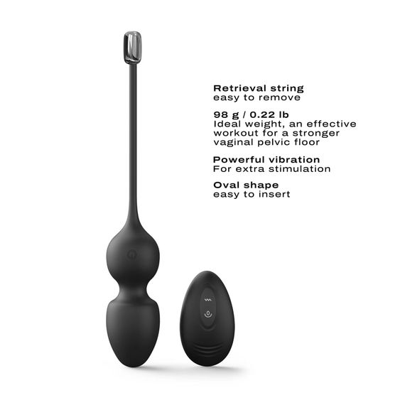 Вагінальні кульки Dorcel LOVE BALLS BLACK, вібрації та рухи внутрішньої кульки, пульт ДК | Зображення 2