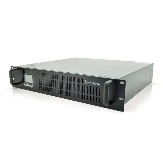 ДБЖ з правильною синусоїдою ONLINE Ritar RT-1KS-LCD, RACK 1000VA (900Вт), 24В, Вбудована батарея 12V 7, 5Ah х 2шт (482*440*87)