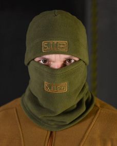 Комплект шапка + баф 5.11 олива ВТ0483