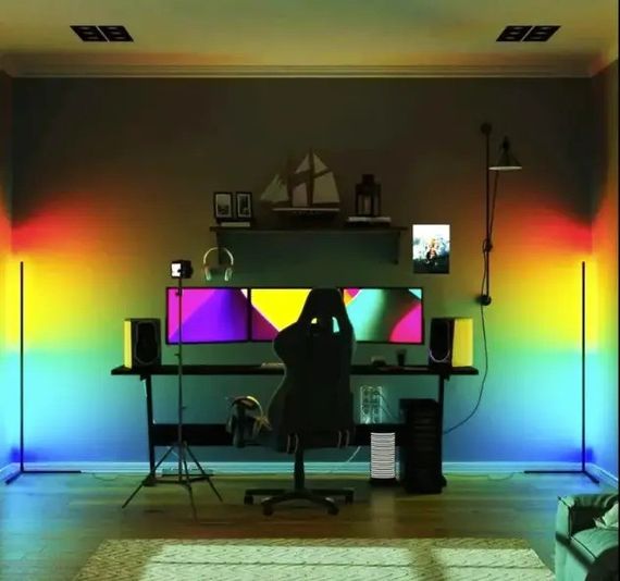 Торшер підлоговий RGB з підсвічуванням 120 см, LED торшер кутовий з пультом 120 см   знижка | Зображення 2