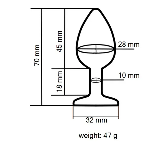 Анальна пробка із кристалом EGZO - Rose Gold Round Plug Purple size S Sex Aura | Зображення 3