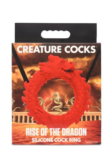 Ерекційне кільце – дракон Creature Cocks Rise of the Dragon Silicone Penis Ring – Red, діаметр 4 см Sex Aura | Зображення 7