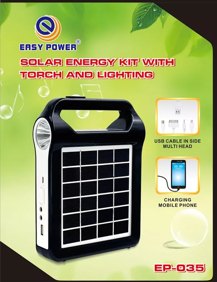 Ліхтар-Power Bank-радіо-блютуз (2400mAh) із сонячною панеллю EP-035