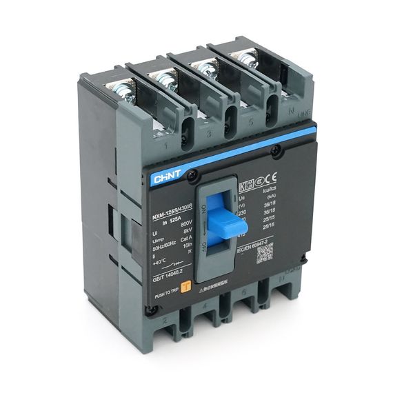 Автоматический выключатель AC CHINT NXM-125S-4300B-125A, 4P, 125A, 415V