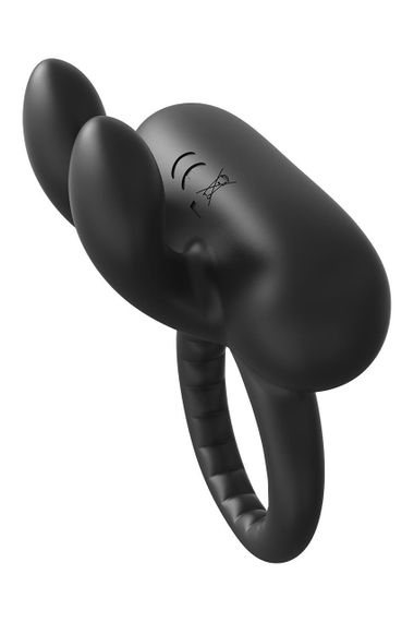 Ерекційне віброкільце Dreamtoys Ramrod Rabbit з вушками для клітора, чорне Sex Aura | Зображення 3