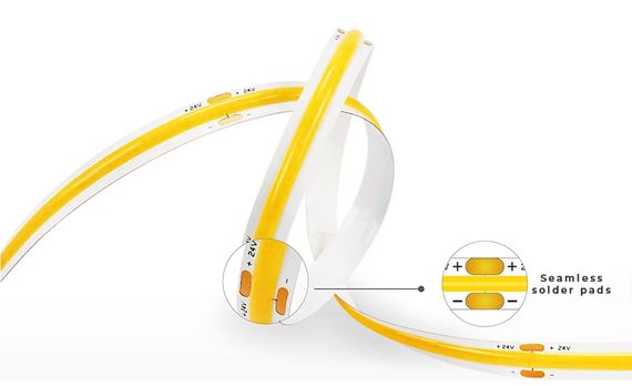 Світлодіодна LED стрічка PROLUM™ 24V; СОВ; 480 LED; IP20; Series "PRO", Тепло-Білий (2800-3200K) | Зображення 5