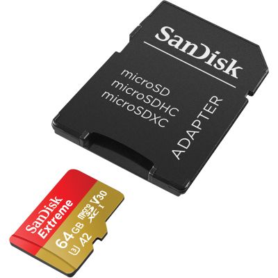 Карта памяти SanDisk 64GB microSD class 10 UHS-I U3 Extreme (SDSQXAH-064G-GN6MA) | Зображення 1