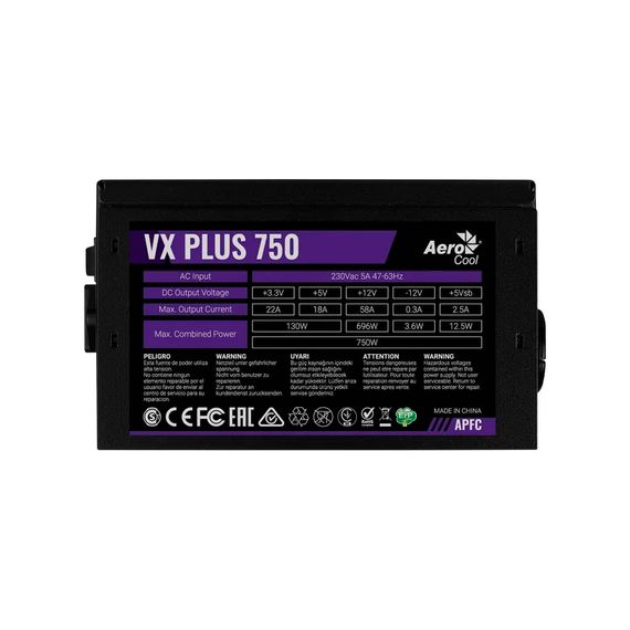 Блок живлення AeroCool 750W VX Plus 750 (ACPN-VS75AEY.11) | Зображення 4