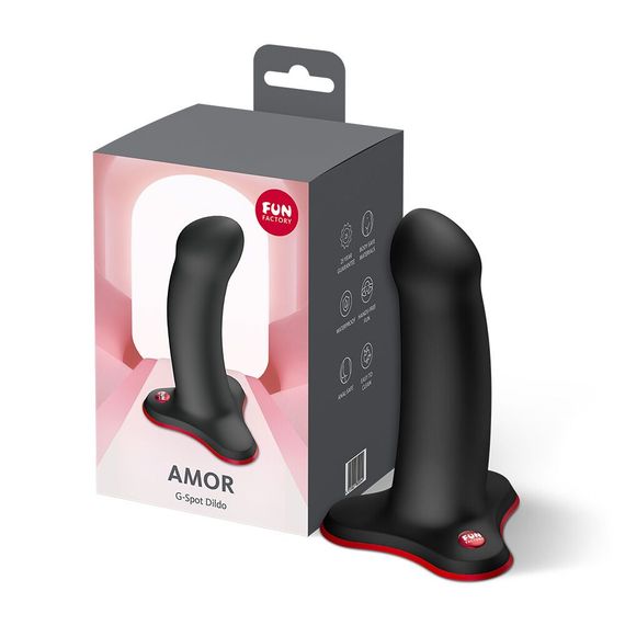Фалоімітатор Fun Factory AMOR Black, довжина 14,6 см, діаметр 3,7 см, вигнутий | Зображення 6