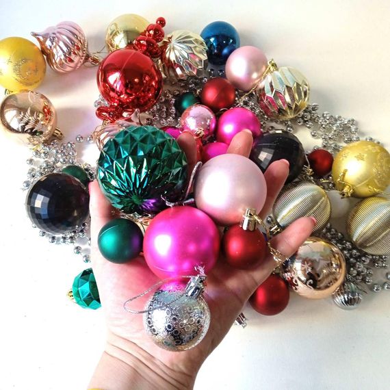 Набір новорічних іграшок 42 шт асорті | прикраси ялинкові | новорічні іграшки