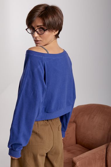 Вільна кофтинка у комлекті з майкою - синій цвет, ONE SIZE (є розміри) | Зображення 1