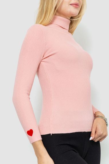 Гольф жіночий однотонний, колір світло-рожевий, 204R052 | Зображення 2