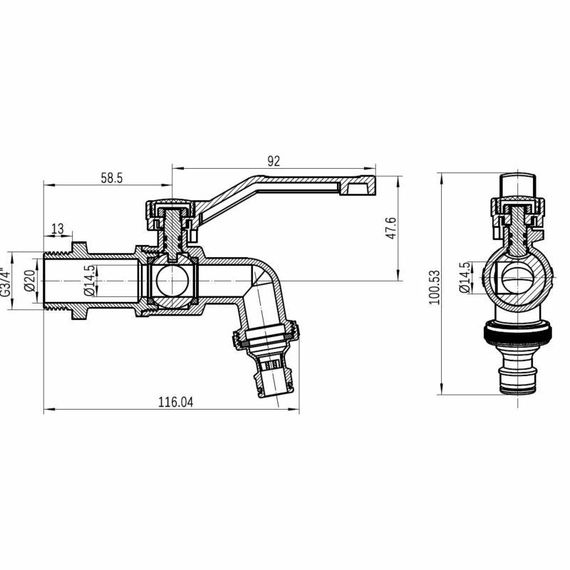Кран кульовий Thermo Alliance Forte 3/4"Н незамерзаючий TAF141W20 | Зображення 1