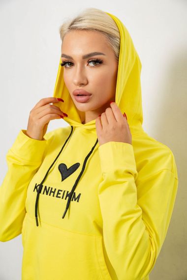 Спортивний костюм жіночий двонитка, колір жовтий, 214R1419-007 | Зображення 4