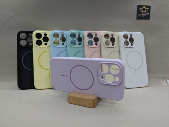 Чохол м'який Iphone 15 Pro Max MagSafe SoftTouch Протиударний ліловий