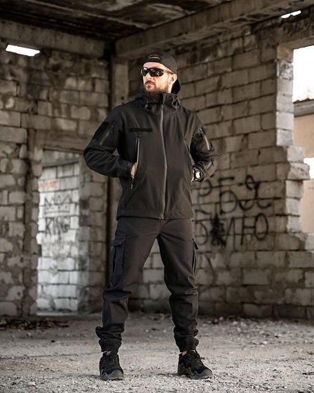 Тактичний костюм софтшел BANDIT чорний ВТ7955 | Зображення 1