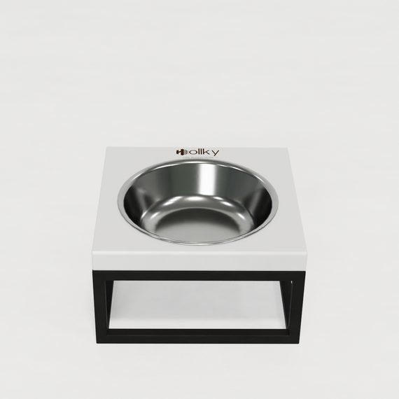 Миска на подставке для кошек и маленьких собак Hollky Base Solo S (1 × 0,45 л) Solo S-18187-BLWH | Зображення 4