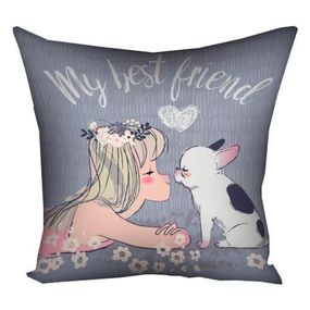 Подушка габардинова з принтом My best friend 30x30 (3P_DOG019)