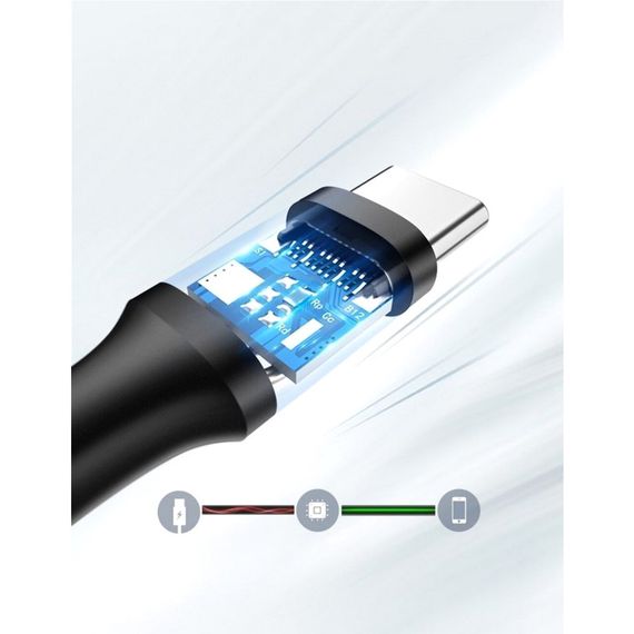 Дата кабель USB 2.0 AM to Type-C 3.0m 3.0A 18W US287 Black Ugreen (60826) | Зображення 5