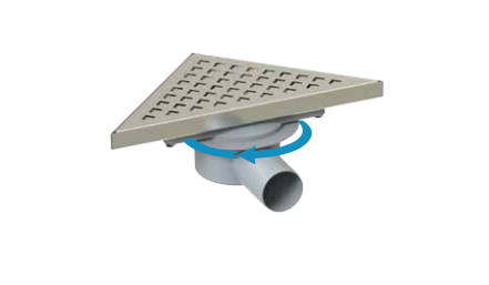 Трап для душа горизонтальний Maxiflow з нержавіючої сталі з гідрозатвором трикутна решітка "Хвиля" (4063.00360K)