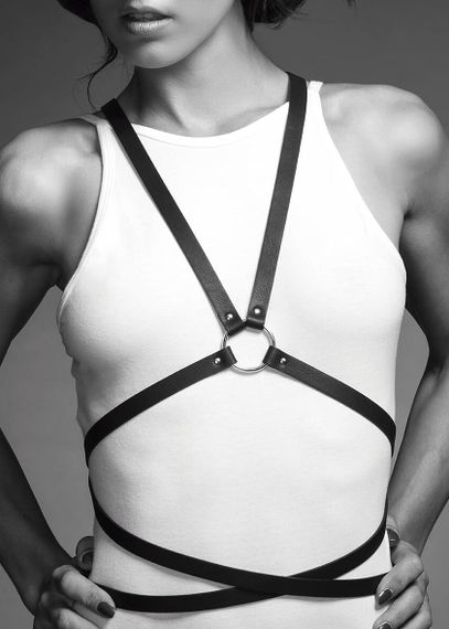 Портупея из экокожи Bijoux Indiscrets Maze – Multi-Way Body Harness, Черный, One Size, ONE SIZE